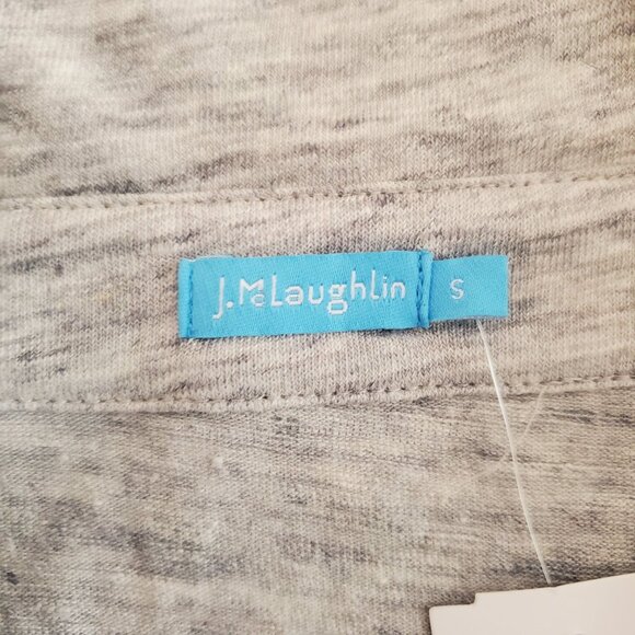 J. McLaughlin Womens Brynn Top Size S Grey Linen Button Front Pockets Beach NWT - Picture 3 of 10